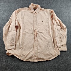Ralph Lauren Shirt Mens XL Pink Custom Fit Oxford Button Down Long Sleeve Casual