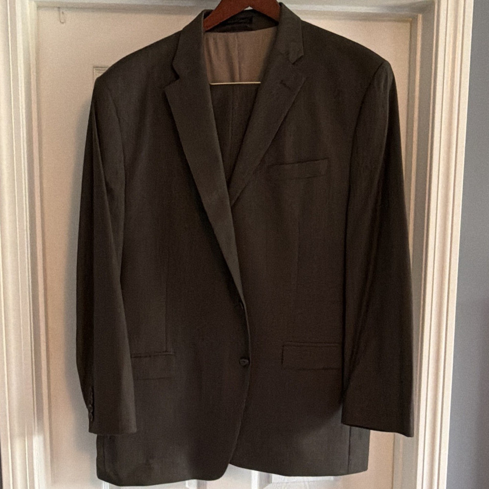 Lauren Ralph Lauren Gray Worsted Wool 2-Piece Suit 50L Inner Pkts pants 40-32