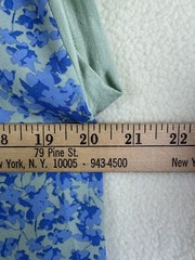 Papermoon Blouse Top Blue & Green Floral Front Solid Back Sleeveless Med Petite