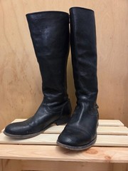 Frye Melissa Boots Women’s Size 7.5B Button Back Zip Tall Riding Black Leather