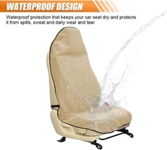 Waterproof Car Seat Cover Towel, Non-Slip Car Seat Protector for Color: Beige