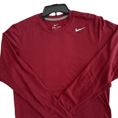 Nike Dri-FIT Mens Medium Maroon Long Sleeve Performance Shirt Athletic Running