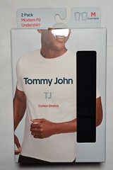 Tommy John Cotton Stretch Modern Fit Undershirt – Medium – Black – 2-Pack