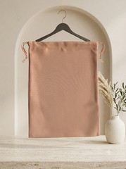 Stuart Weitzman Blush Pink Drawstring Dust Bag Shoe Handbag 14.6 x 10.6 in