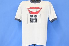 vintage 70s BOSCOVS DID YOU BOSCOV TODAY? SMILE WHITE RINGER t-shirt LARGE L