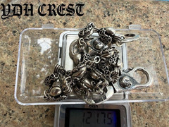 Heart Link Wallet Chain Silver Tone Biker Keychain 15.7in 4.3oz QBKB40