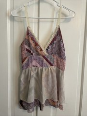 Daytrip Boho Sleeveless Top with Zippered Back Feminine Size Small EUC