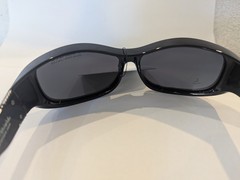 SolarShield Black Polarized Sunglasses Fit Over 100% UVA/UVB Size L