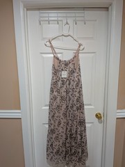 Elena Baldi Silk Blend Maxi Dress M Pink Floral Boho Italy Sleeveless NWT