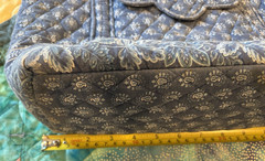 Vera Bradley Blue Tote Bag Quilted Cotton Floral Carry Shoulder Purse Retired