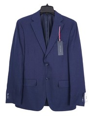 Tommy Hilfiger Mens Modern Fit Linen Sport Coat Blazer 38S Navy Blue Solid NWT