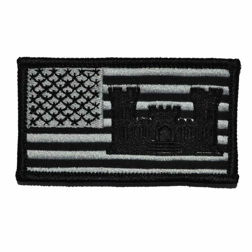Superimposed Army Engineer Castle – 2×3.5 Military/ Patch Hook Backing
