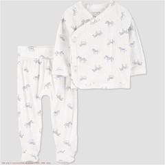Carter’s Just OneBaby Boys’ 2pc Zebra Cardigan Set -White Newborn *SEE DEAL!!!*