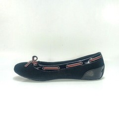 Skechers Womens 6.5 Black Perforated Leather And Synthetic Upper Slip On Flats