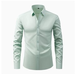 Mens Dress Shirts Formal Business Long Sleeves Non Iron Elastic Casual Shirts