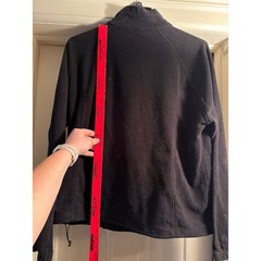 Bit & Bridle Womens 2X Black Fleece Jacket Full Zip Mock Neck Raglan Sleeve