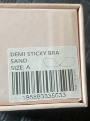 BOOMBA Demi Sticky Bra Sand A Cup Women’s Hand Wash Only Demi Bra Style