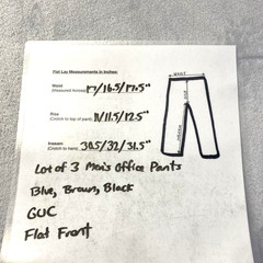 Lot of 3 Mens Office Dress Pants 34×32 32×32 Calvin Klein Dockers Perry Ellis