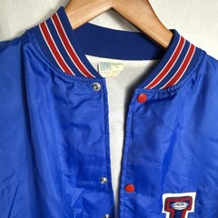 Vintage Howe Nylon Letter Jacket Size XL Football Player Patch Red White Blue