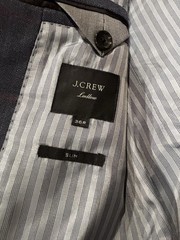 J.CREW Ludlow Slim 2-Piece Blue Plaid Worsted Wool Suit 36R 28×32