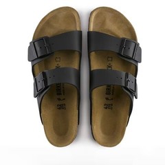 Birkenstock Arizona Birkibuc Leather Soft Footbed Unisex Clog Black Casual Shoes