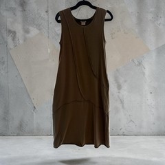 Crea Concept Asymmetric Seam Tank Midi Dress Earth Brown EU 40 US 8 M Lagenlook
