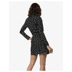New Solid & Striped Polka Dot Wrap Mini dress Medium Long Sleeve Retro Pinup Z19
