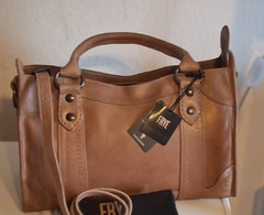 FRYE Original Melissa Washed Leather Satchel / Shoulder Bag BEIGE NWT $388
