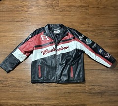 Wilsons Leather Budweiser NASCAR #8 Racing Jacket Men’s Lined Colorblock XXL