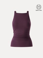 OGL Plantive Chic Square Neck Ruched Rib Women’s Bra Tank – Free Ship