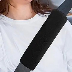 2PCS Car Seat Belt Pads Shoulder Cover, Soft Plush Auto Seat Belt Color: Black