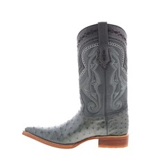 Los Altos Ostrich Boots XXX-Toe 950309 Mens Gray Wide Cowboy Western Boots