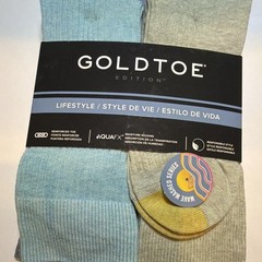 GOLD TOE Men’s Crew Socks 6 Pairs Multicolor Size 6-12.5 Reinforced Toe