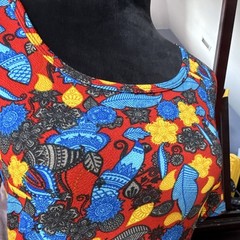 LuLaRoe Women’s M Multicolor Floral Jersey Fit & Flare Knee Dress 3/4 Sleeve