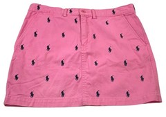 Vintage 90s Ralph Lauren Sport Mini Skirt Sze 4 Pink Polo Logo Preppy Old Money