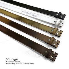 Distressed Casual Jean Replacement Strap Genuine Leather Belt Strap 1-1/2″ Wide
