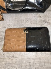 Victoria’s Secret Black Brown Colorblock Large Tote Set w Wallet and Card Holder