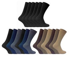 6/12 Pairs Mens Thin Soft 100% Cotton Rich Black Brown Blue Dress Socks