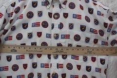 Vintage CHAPS Ralph Lauren Polo Shirt Men M/L All Over Crest Flag 90s Y2K Preppy
