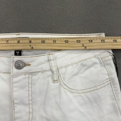 True Religion Flare Capri Jeans Womens 29 Optic White Flap Pockets NWT $159