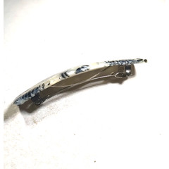 Hair Barrette Tension Clip Made On France Black Cream Midnight Escape