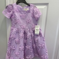 Kensie Special Occasion Girls Lavender Butterfly Floral Dress Sz 5,6,14 NWT