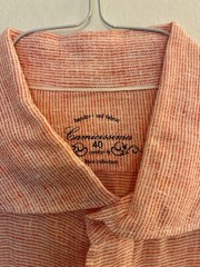 Luxe Camicissima men’s button-down Orange Texture size 40 (15 1/2 US) 100% Linen