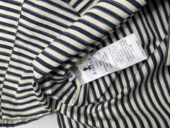 Barena Venezia Camicia Bagolo Shirt Mens 48 US Med Striped Cotton Nylon Navy