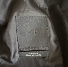 H&M | Men’s Skinny Fit Coupe Moulante Blazer Black Size 46R