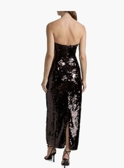Staud Cece Black Sequin Strapless Maxi Dress Womens Size 0
