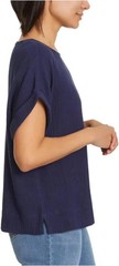 Gloria Vanderbilt Women’s Short Sleeve Cotton Gauze Pullover, Navy, Large, New