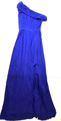 John Zack Tall Drapey One Shoulder Maxi Gown/ Dress, Blue, US Size 4 MSRP $76.00