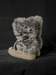 Frye Women’s Gray Faux Fur Mid-Calf Lace-Up Snow Boots Round Toe US 7