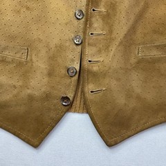 Vintage Dents Leather Vest Men Sz 40 50s 60s Knit Combo Retro Made In England